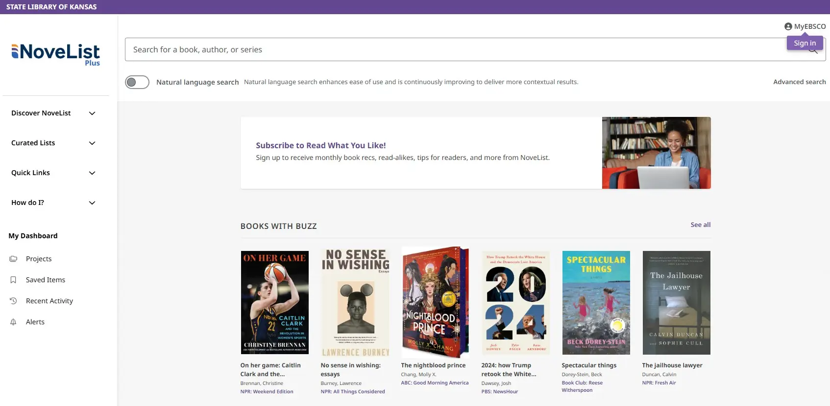 Use Novelist to find your next read and much more