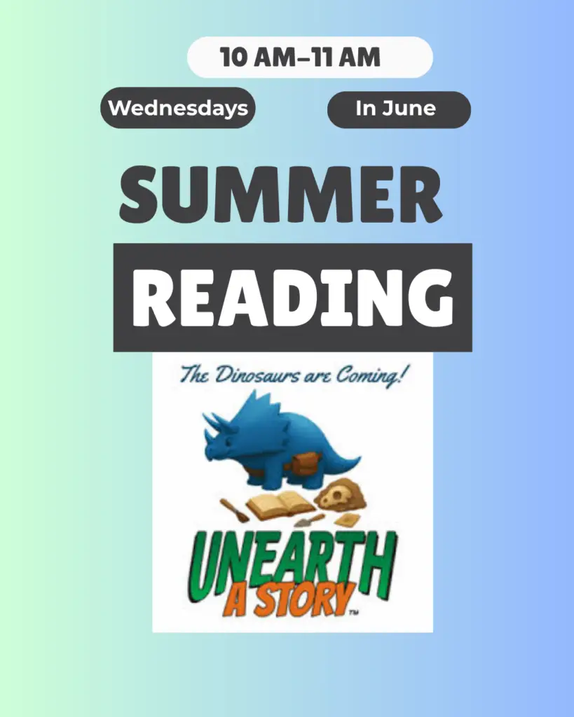 Summer Reading Wednesdays in June from 10 -11